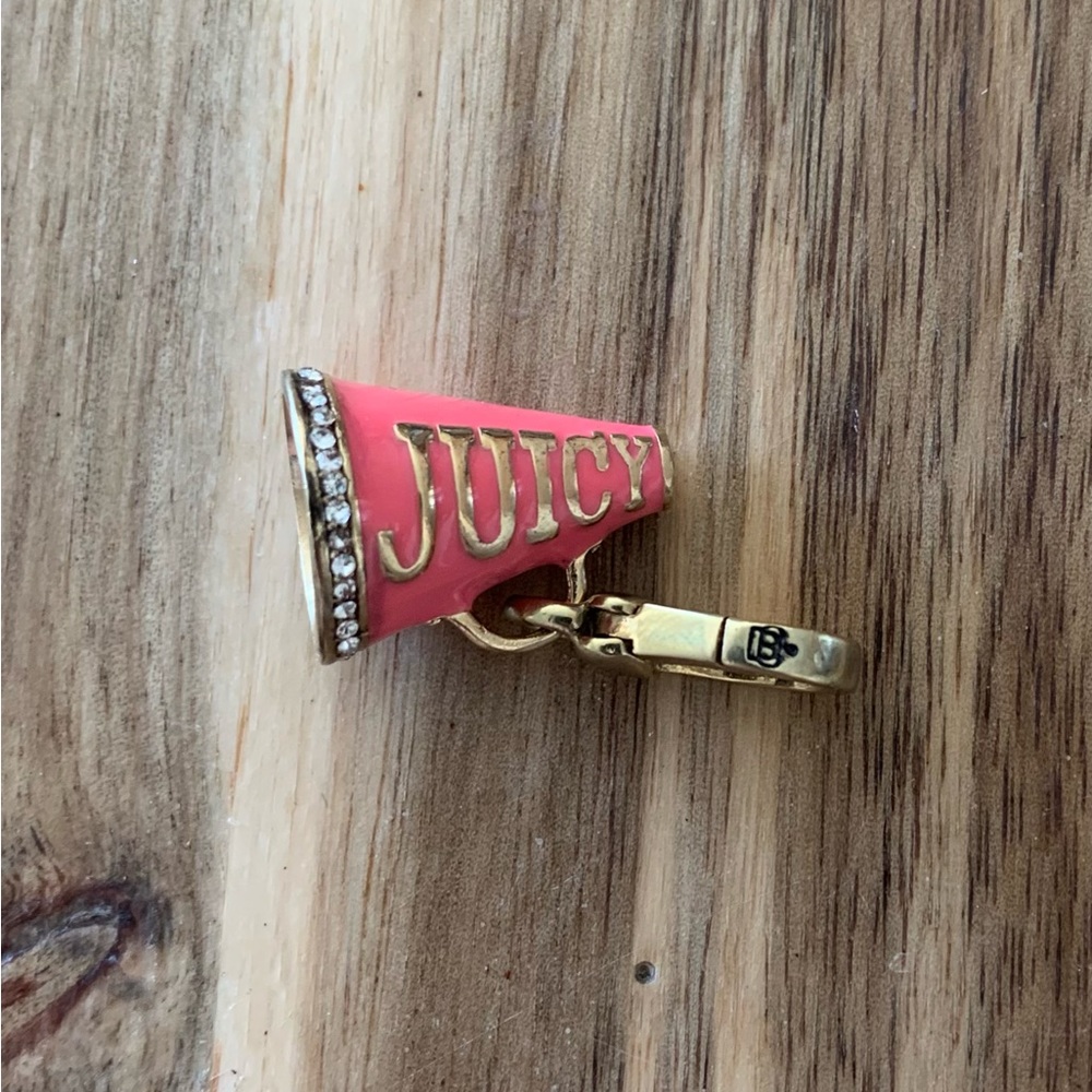 Juicy Couture Pink Megaphone Charm keychain pendant necklace NWOT